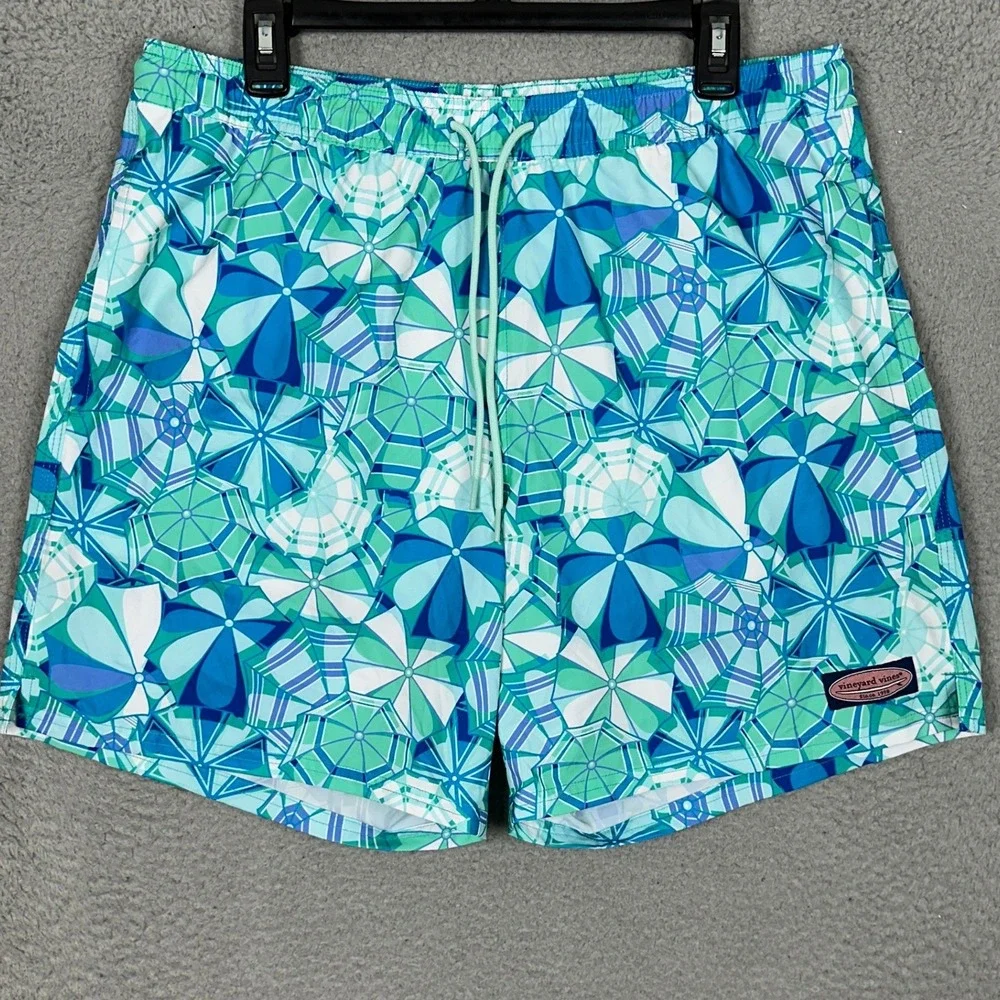 Vineyard Vines Board Shorts Mens Large Blue Mesh Lined Swim Trunks Drawstring